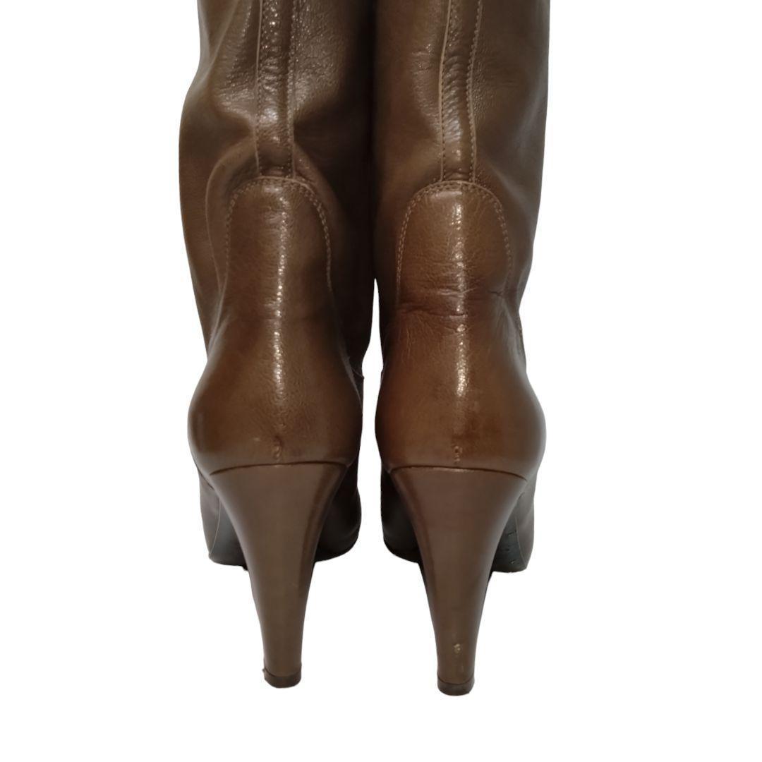 人気☆ L'AUTRE CHOSE ロングブーツ 本革 茶 38 モデルサイズ