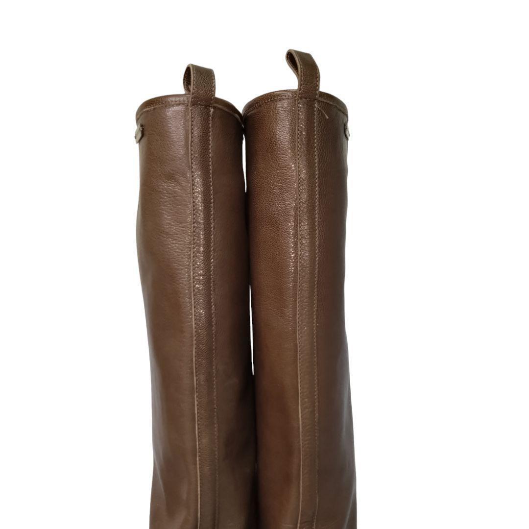 人気☆ L'AUTRE CHOSE ロングブーツ 本革 茶 38 モデルサイズ