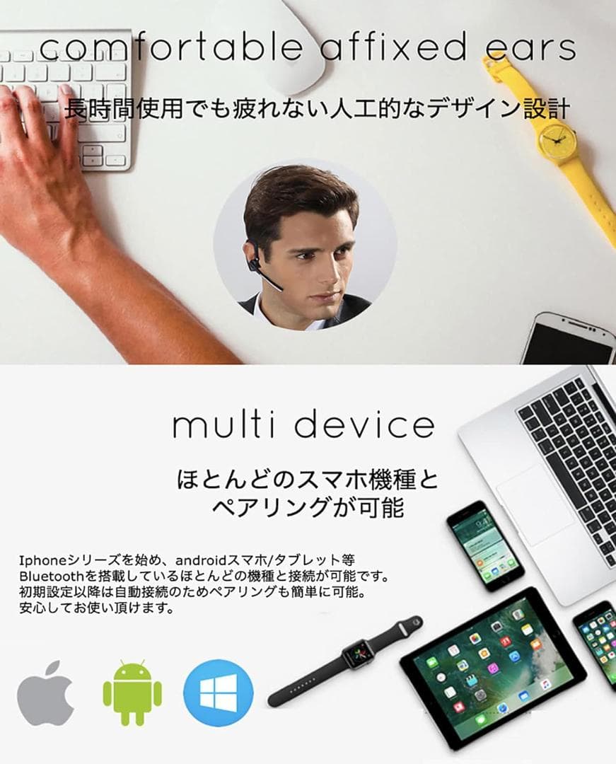 Bluetooth5.0 ヘッドセット イヤホン