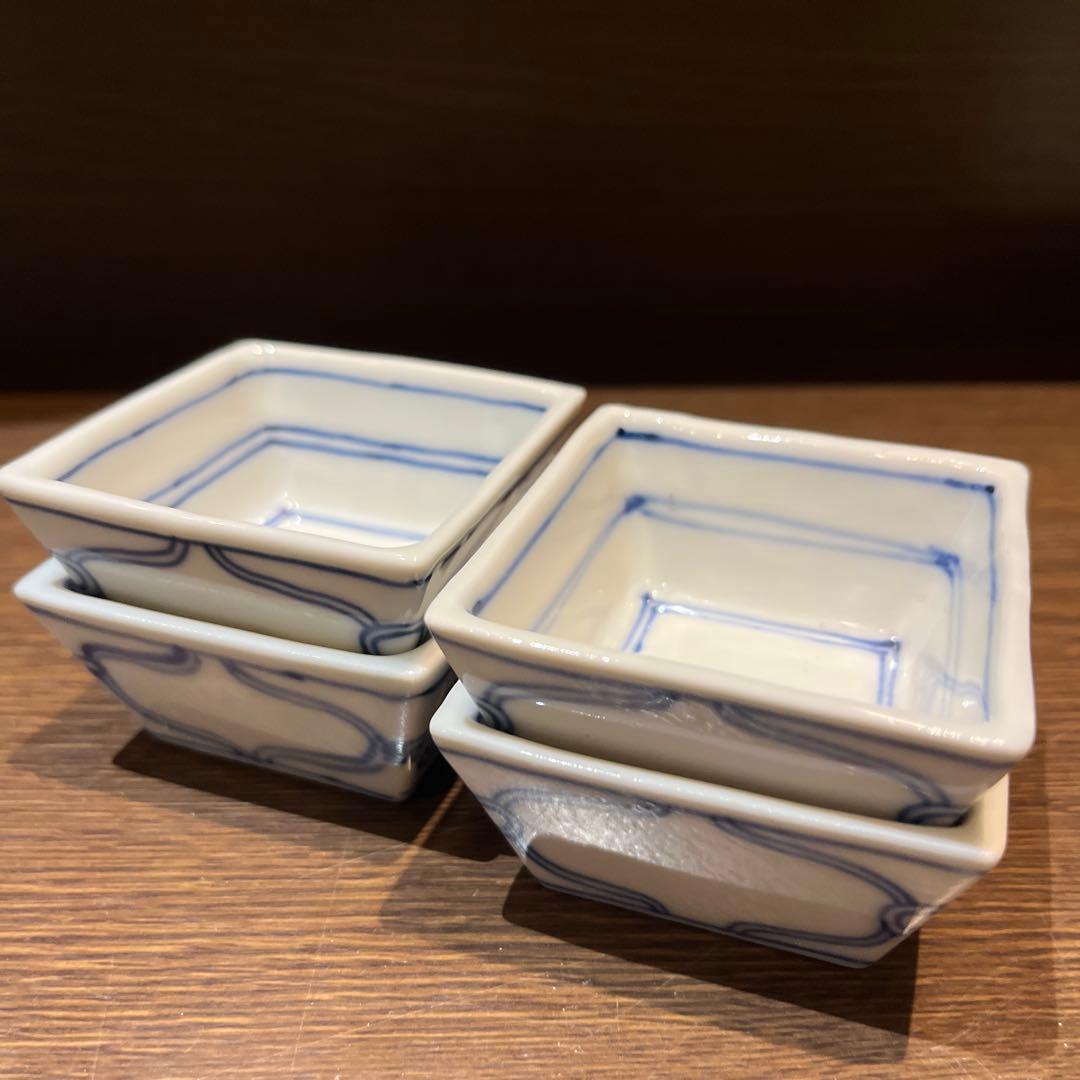 染付ひも絵角珍味入れ10客