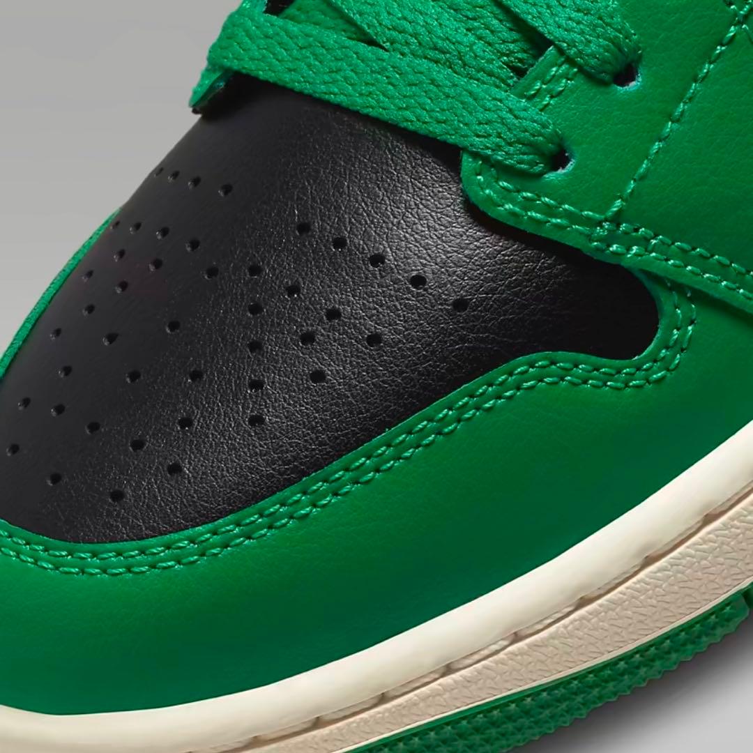 Air Jordan 1 Mid WMNS ブラック/ラッキーグリーン 28cm
