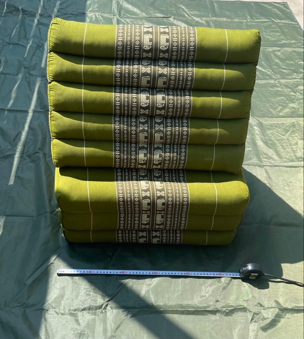 【ナナマフタページ】タイ　三角枕　お昼寝枕　ブルー・グリーン系