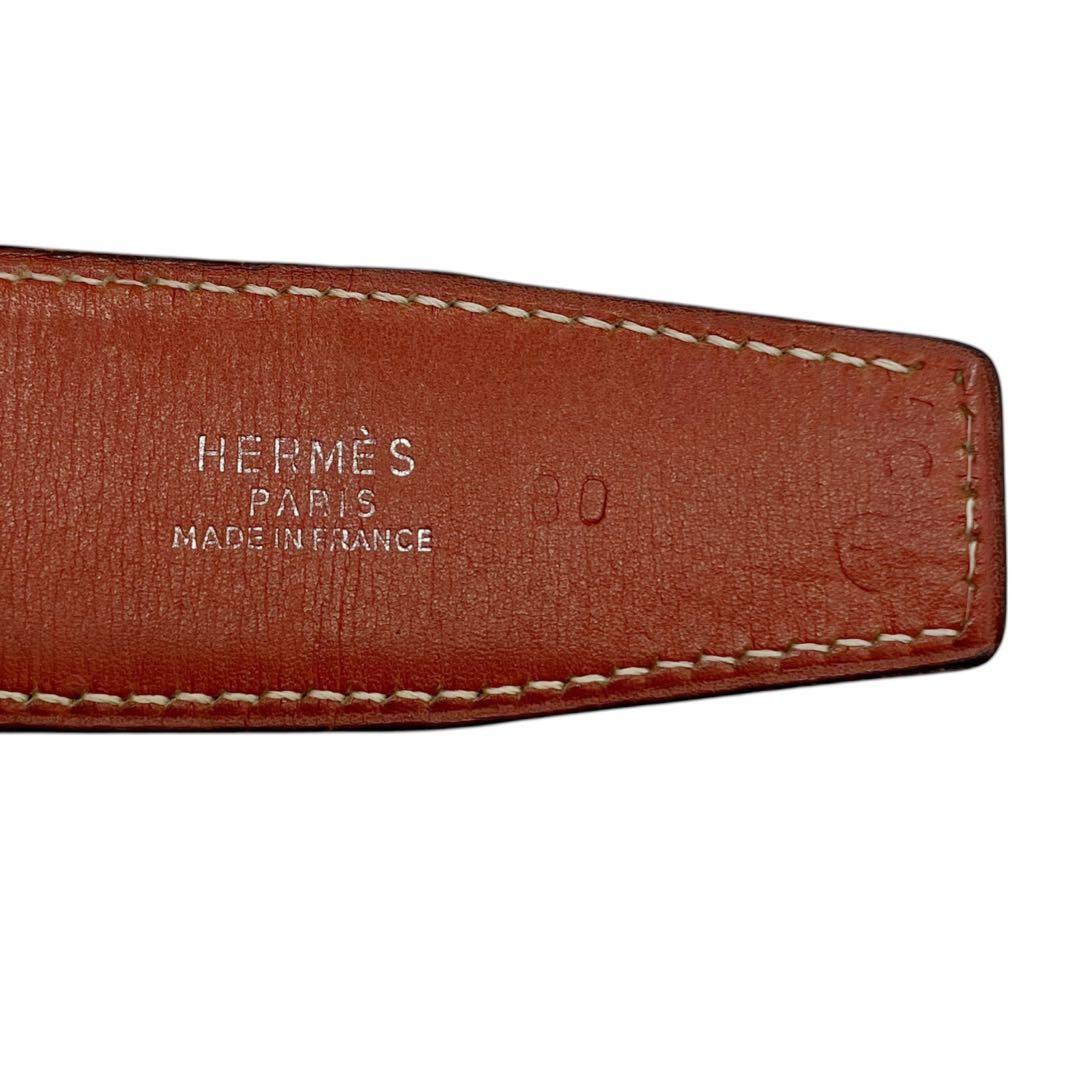 ⭐️良品⭐️ エルメス レザー ベルト 80 ブラウン ブラック