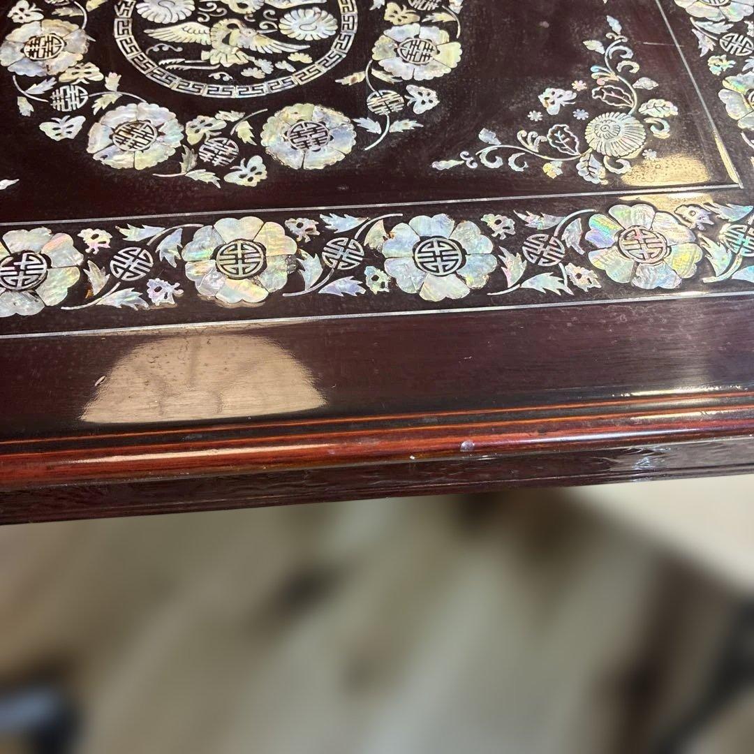 希少　折り畳み式 螺鈿細工 ローテーブル 和家具 伝統工芸　送料込