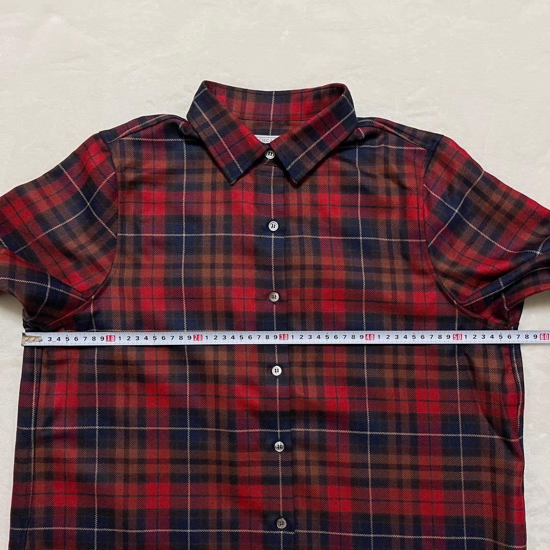タグ付き 23区 ロキャロン チェック柄 ウール シャツ 大きいサイズ 44