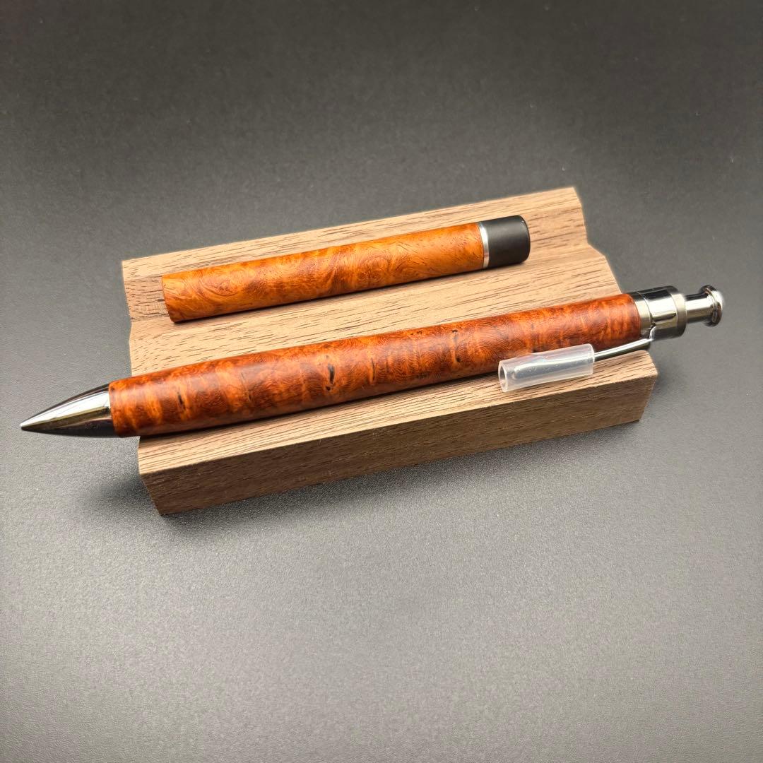 工房楔　ペンシル楔　花梨こぶ杢0.5mm、芯ケース、0.5mm固定式口金セット