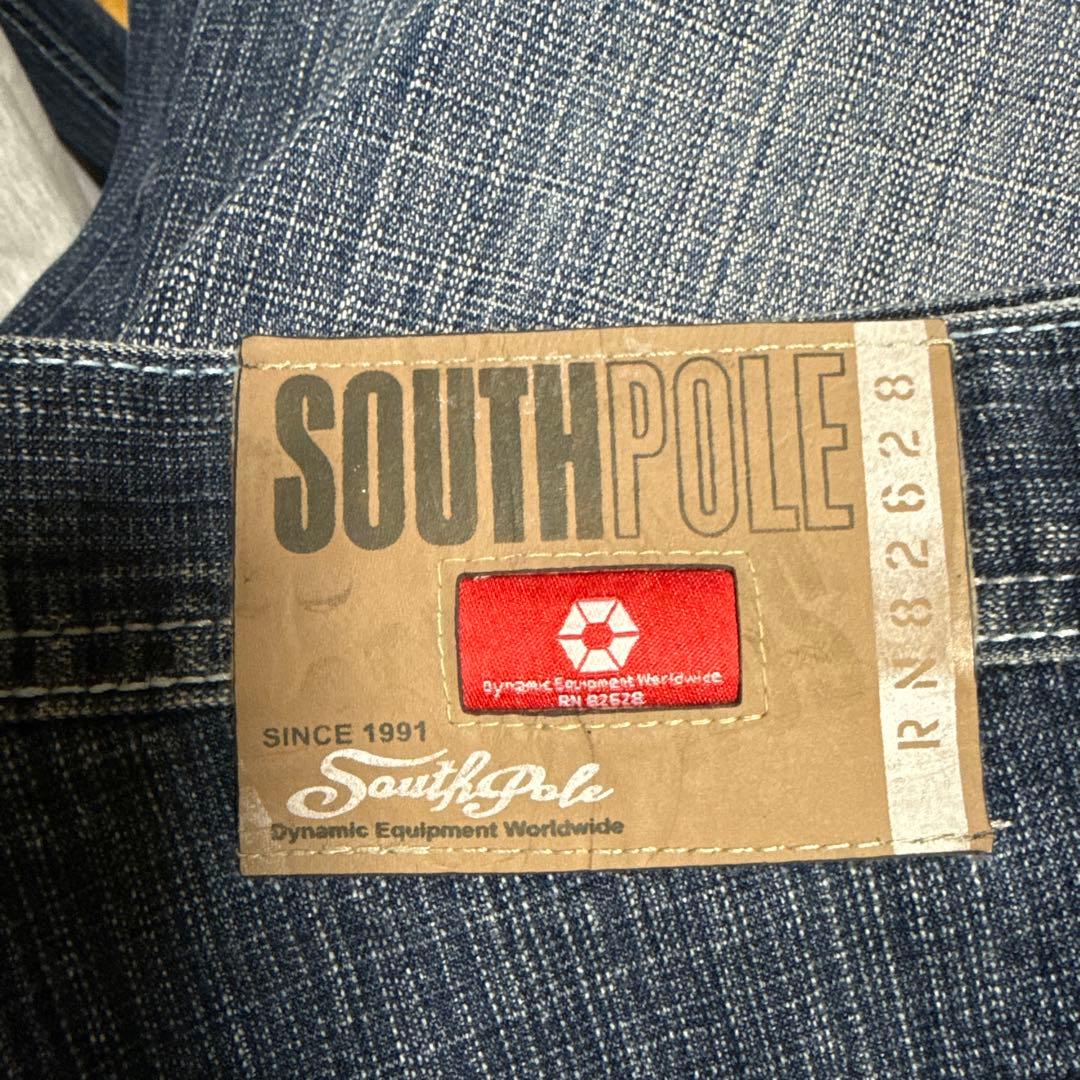 SOUTH POLE ダークブルー ワイドレッグデニム　38