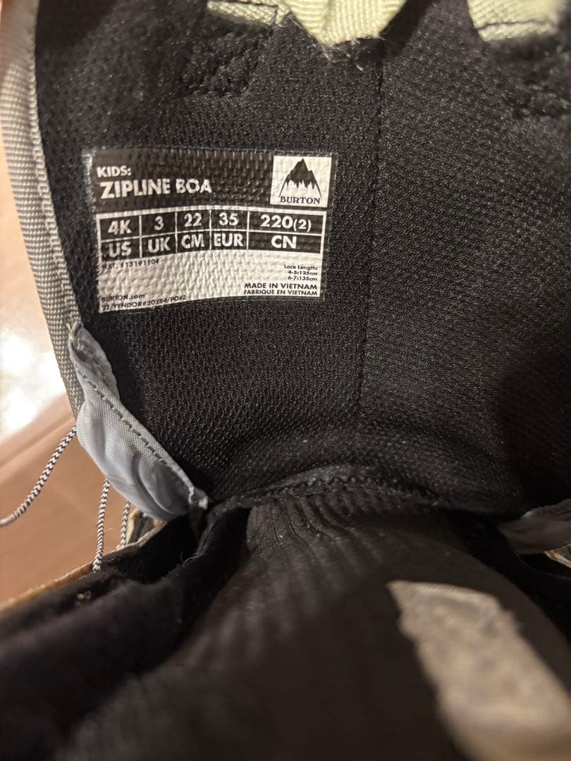 Burton ZIPLINE BOAキッズスノーボードブーツ　22cm