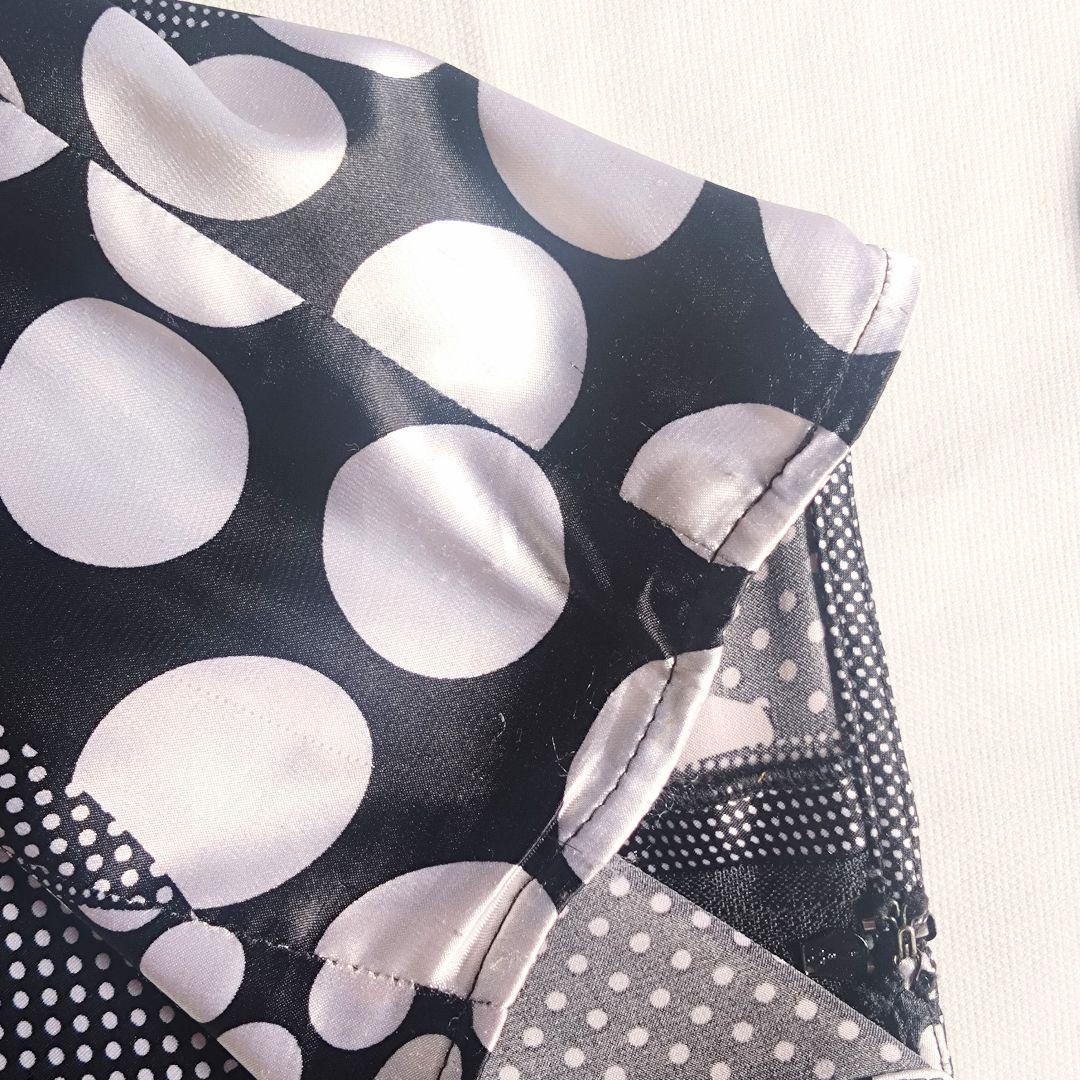 フラメンコ衣装　ファルダとピキージョセット　大小水玉　黒　５段　スカート