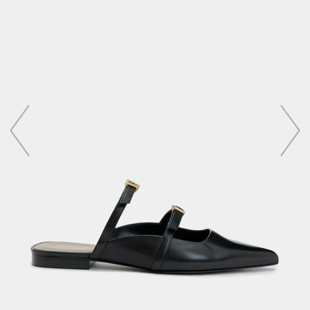 新品未使用【ALL SAINTS】ベルトフラットパンプス ブラック 38