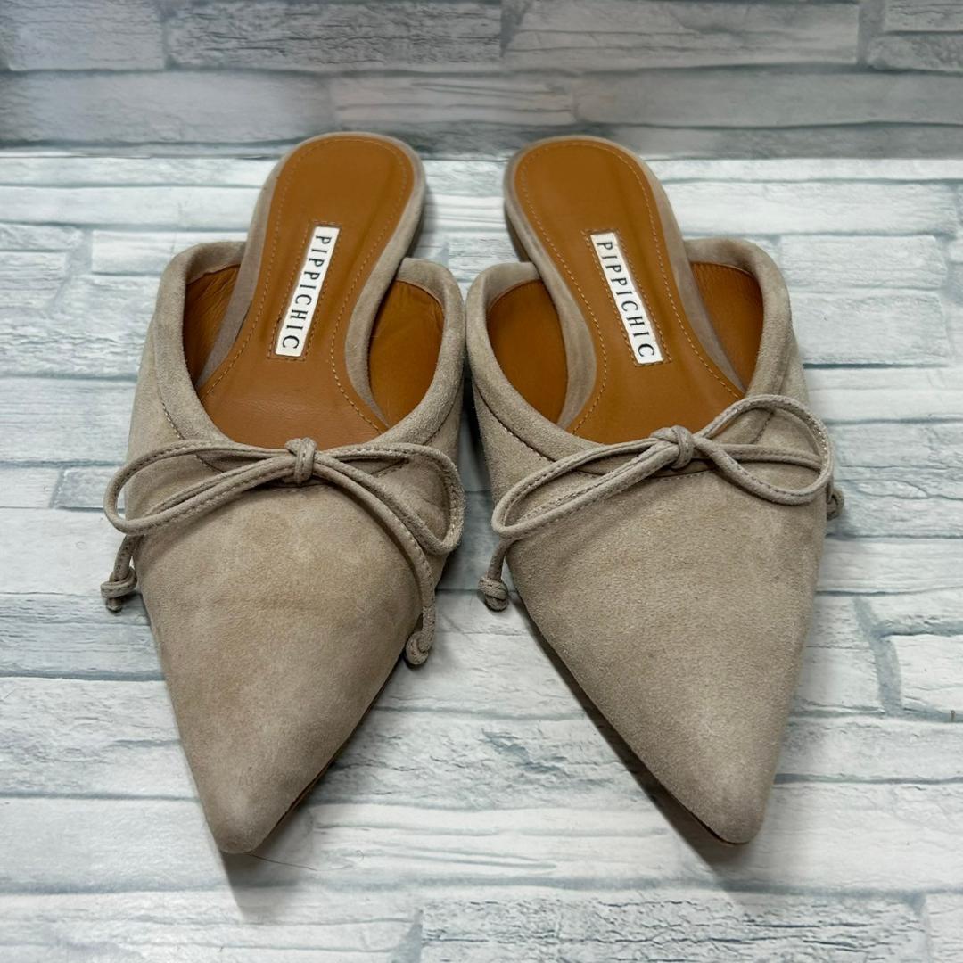 【美品】PIPPICHIC　REMY　ミュール　ベージュ　ポインテッドトゥ