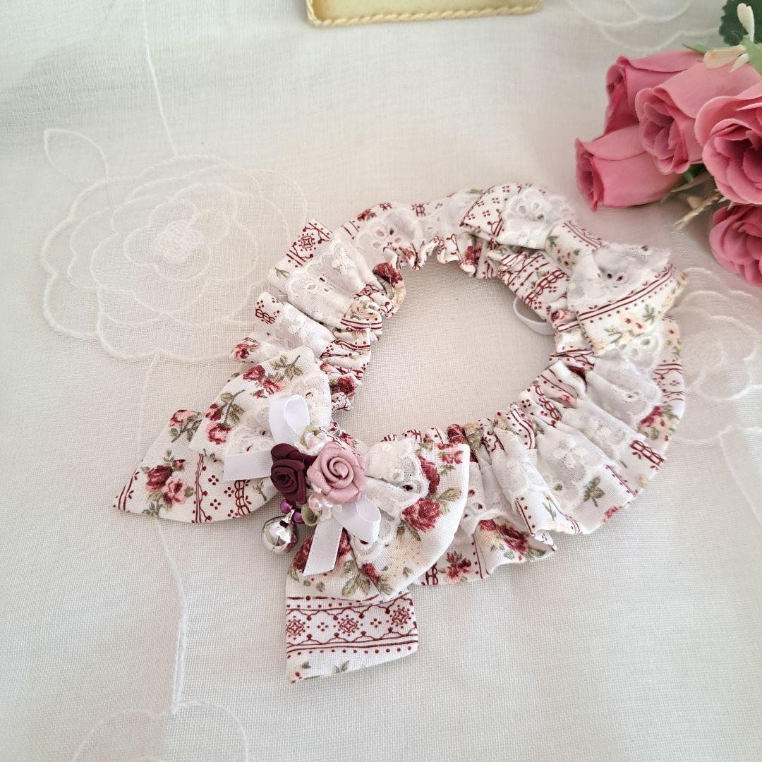 短毛シュシュ(ボーダーローズ)わんちゃん猫ちゃん用