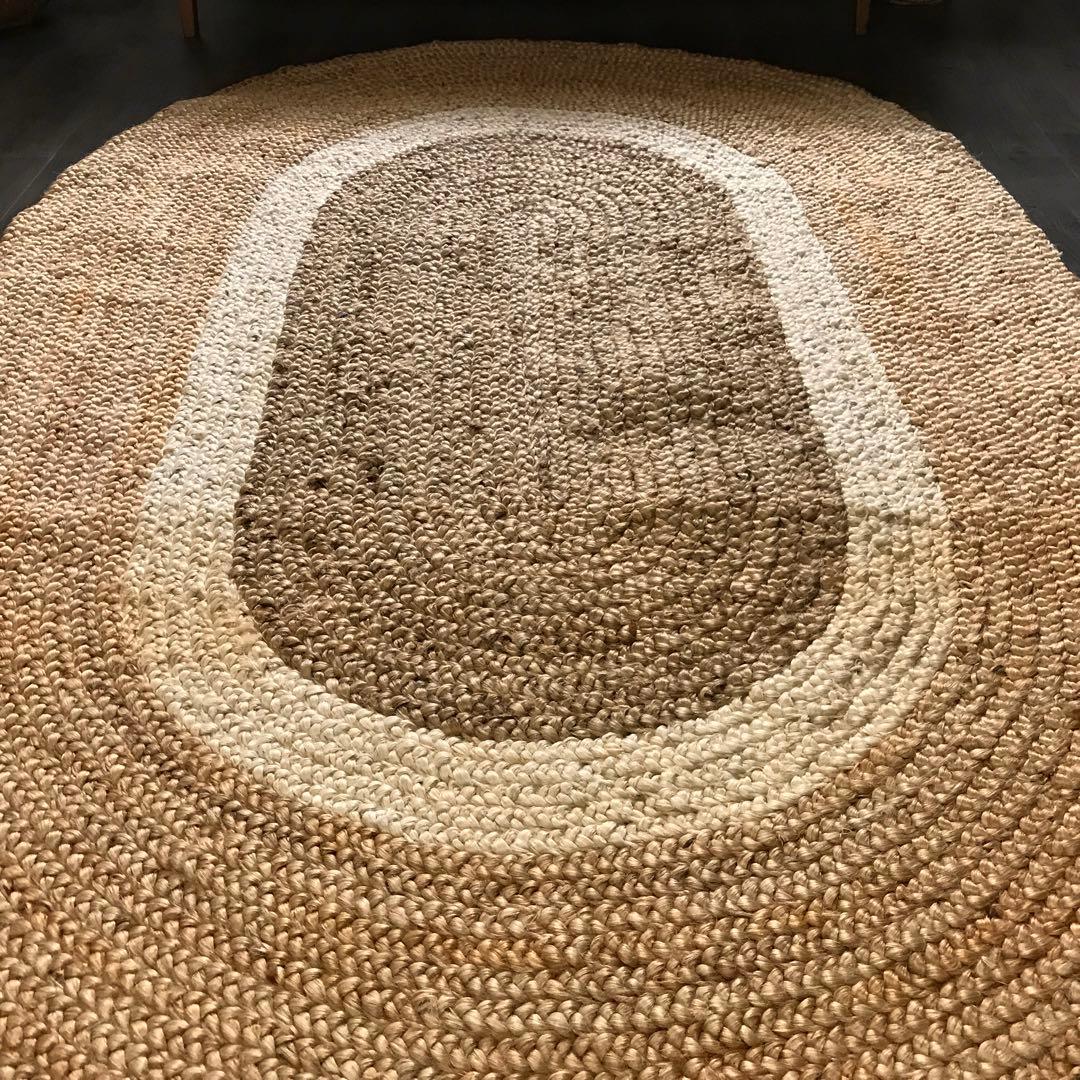 139x204cm ラグ ラグマット 麻 ジュート 夏用 天然素材 アジアン