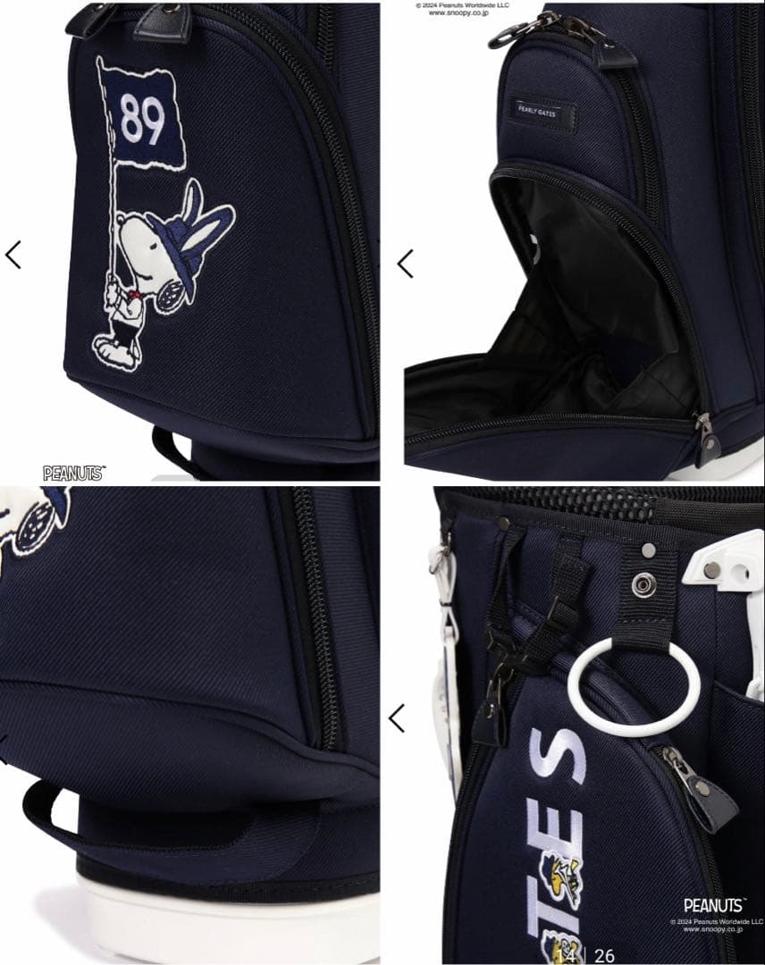 パーリーゲイツ SNOOPY スヌーピー スタンド式キャディバッグ ネイビー