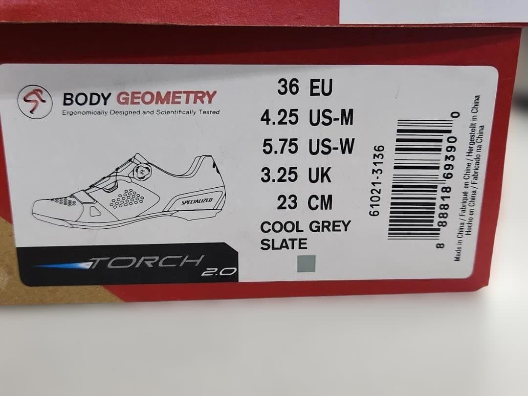 新品　Specialized ロードシューズ TORCH グレイ　36