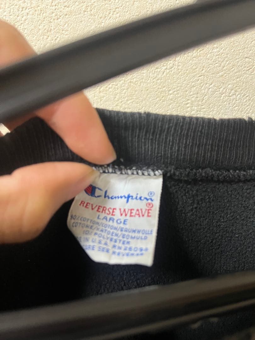 チャンピオンリバースウィーブ刺繍タグUSA