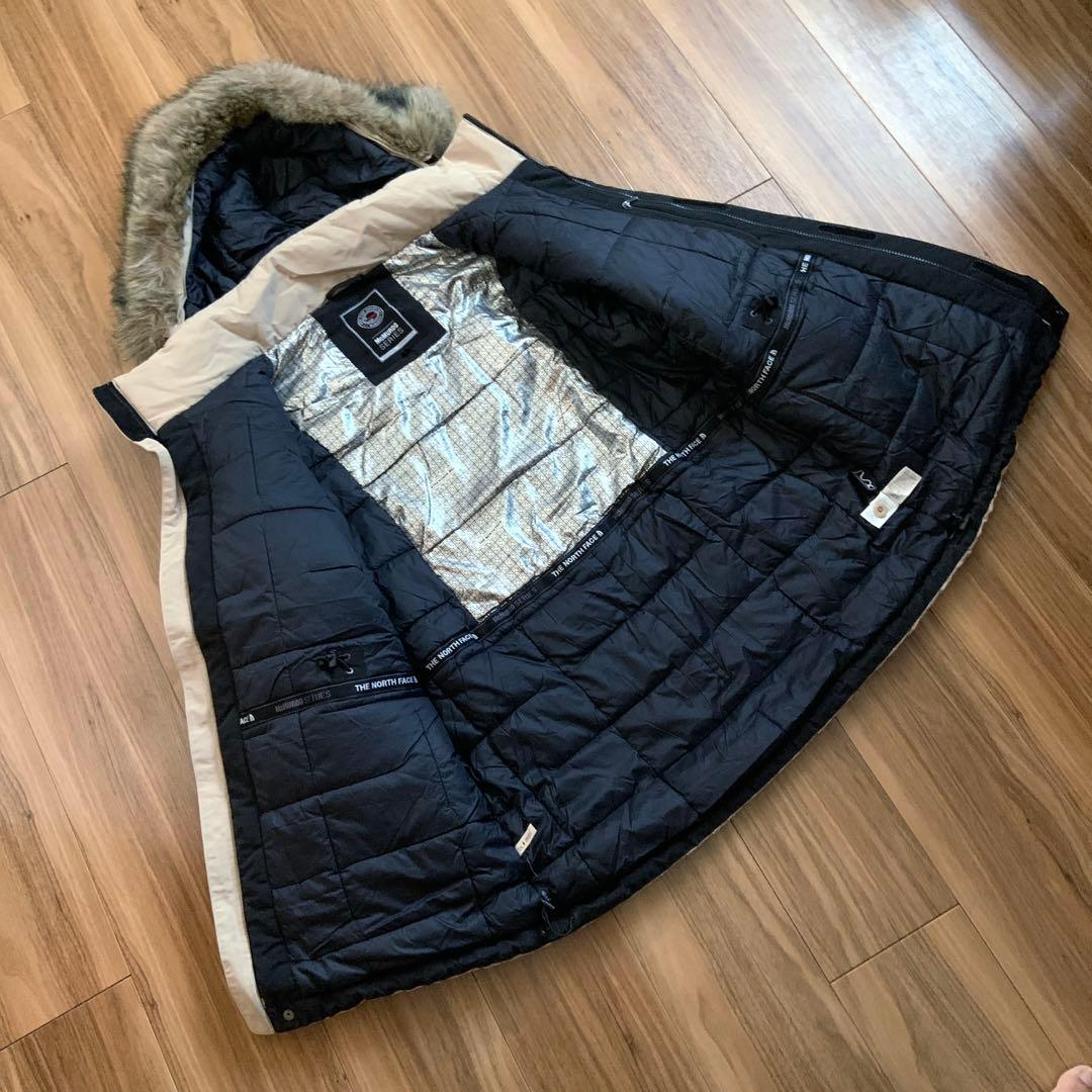 LノースフェイスVXベージュマクマードダウンジャケットパーカーファー付