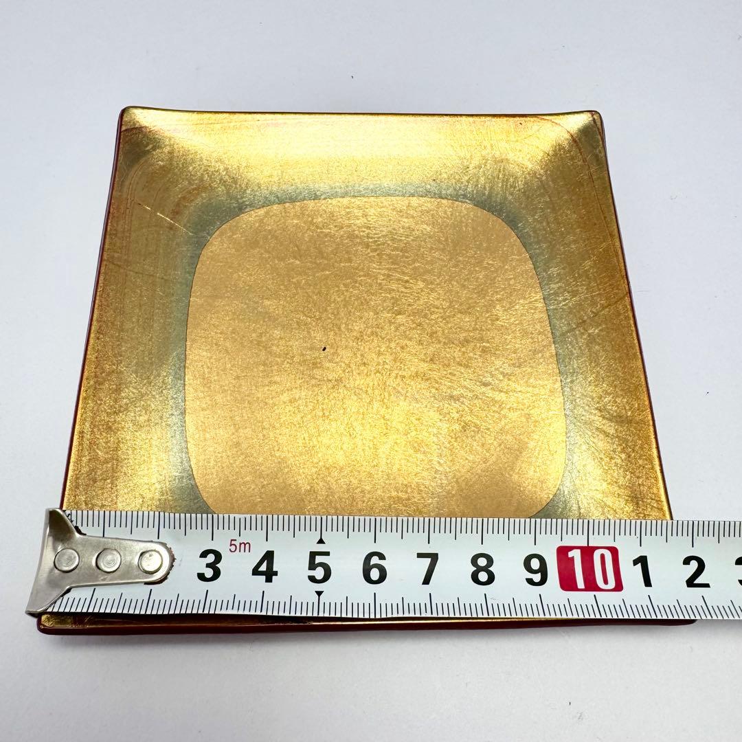 新品未使用 金沢箔工芸 金沢手打箔 洋金箔 角古代銘々皿 5枚セット 共箱説明書