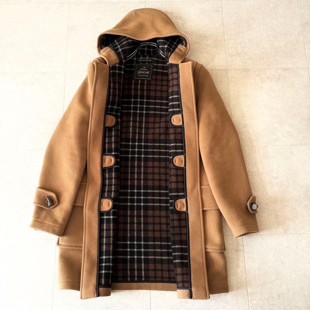 Gloverall グローバーオール ダッフルコート S キャメル チェック