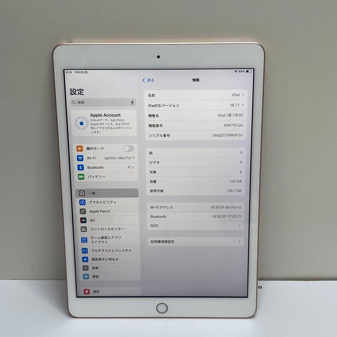 #744 iPad 第7世代 128GB Wi-Fi A2197 82%