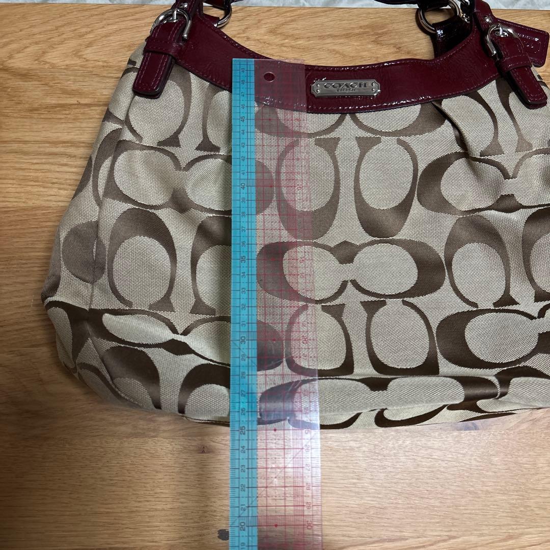 COACH ショルダーバッグ ベージュ/バーガンディ
