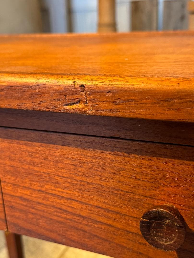 北欧ヴィンテージ　ソーイングテーブル　チーク材　デンマーク　アンティーク