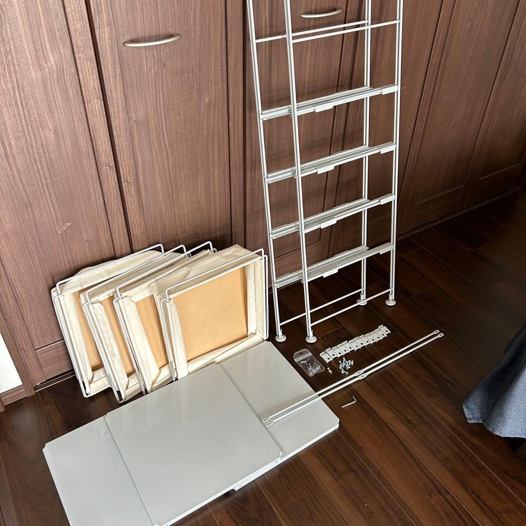 ま*ー様 無印良品　スチールユニット（帆布）バスケットセット シェルフ　グレー