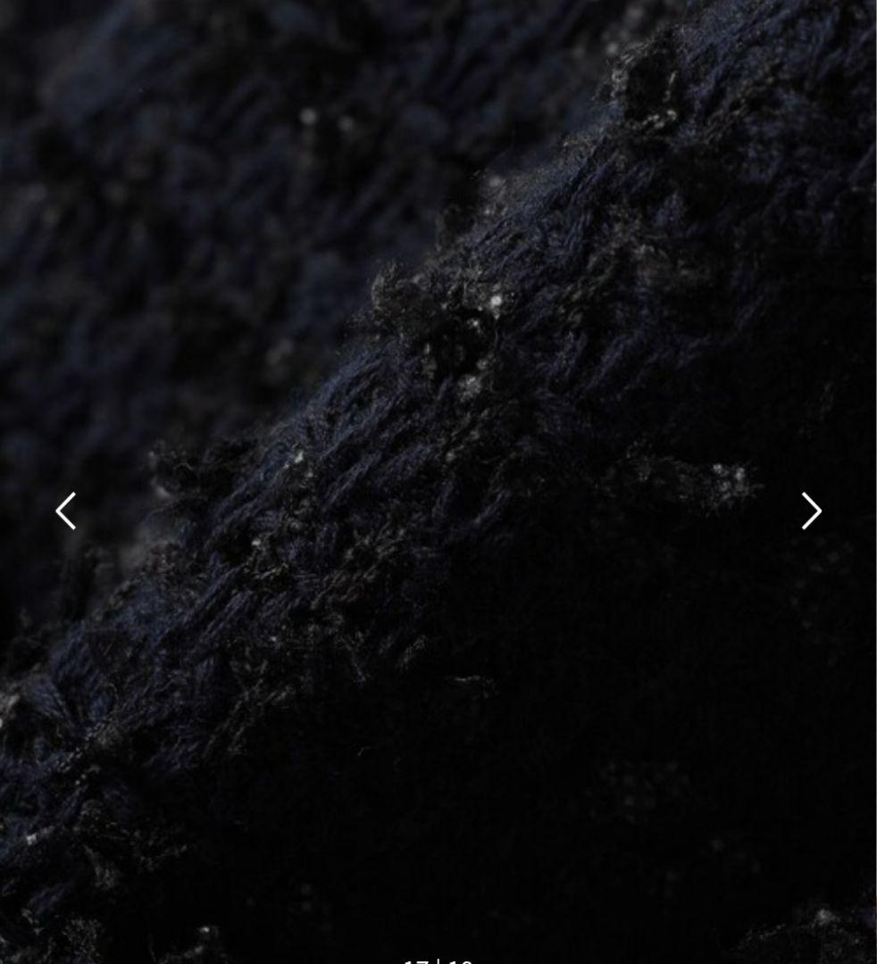 SHIPS〈手洗い可能〉ニット ツイード クルーネック カーディガン　ネイビー