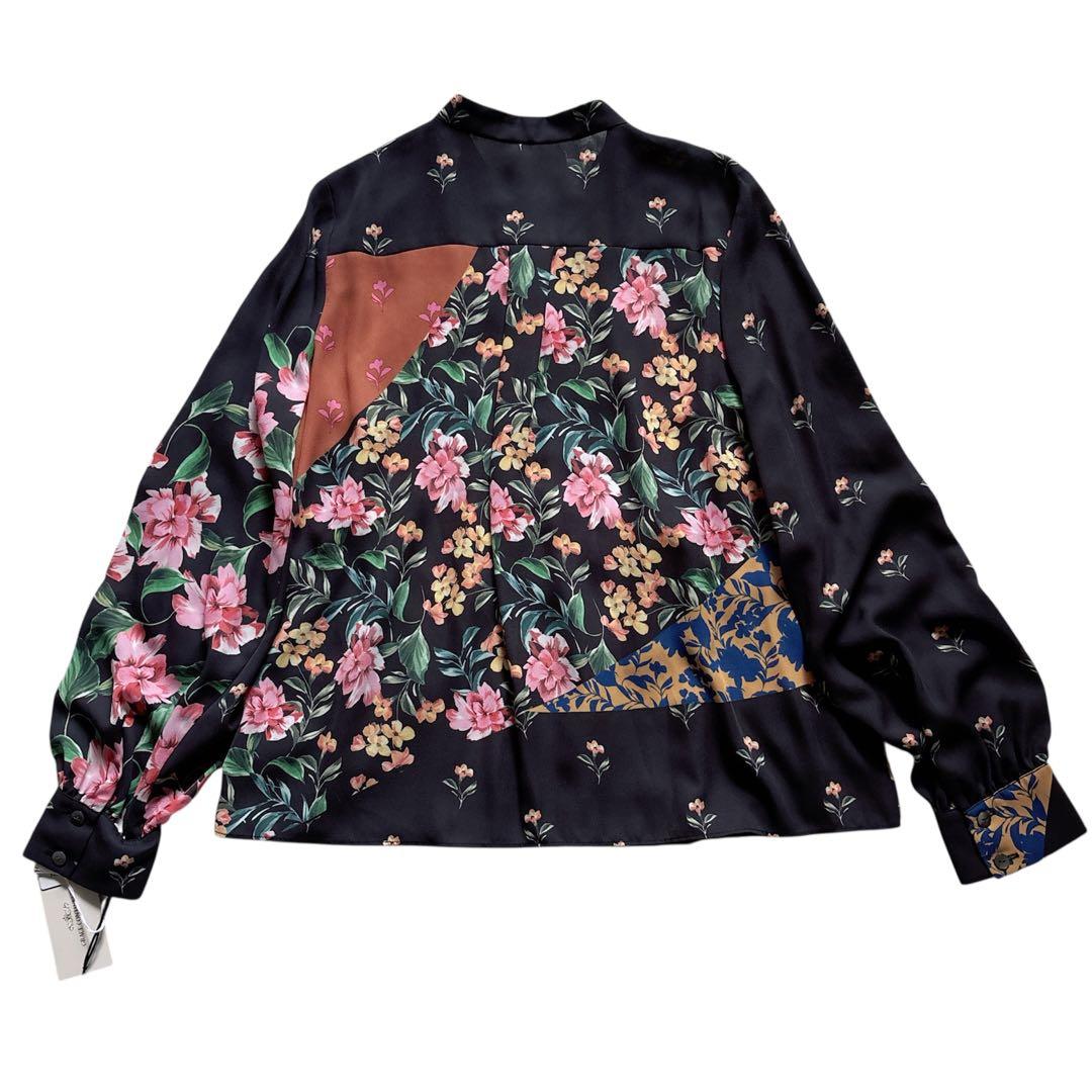 【新品】グレースコンチネンタル 花柄 プリーツ ブラウス M 上品 きれいめ