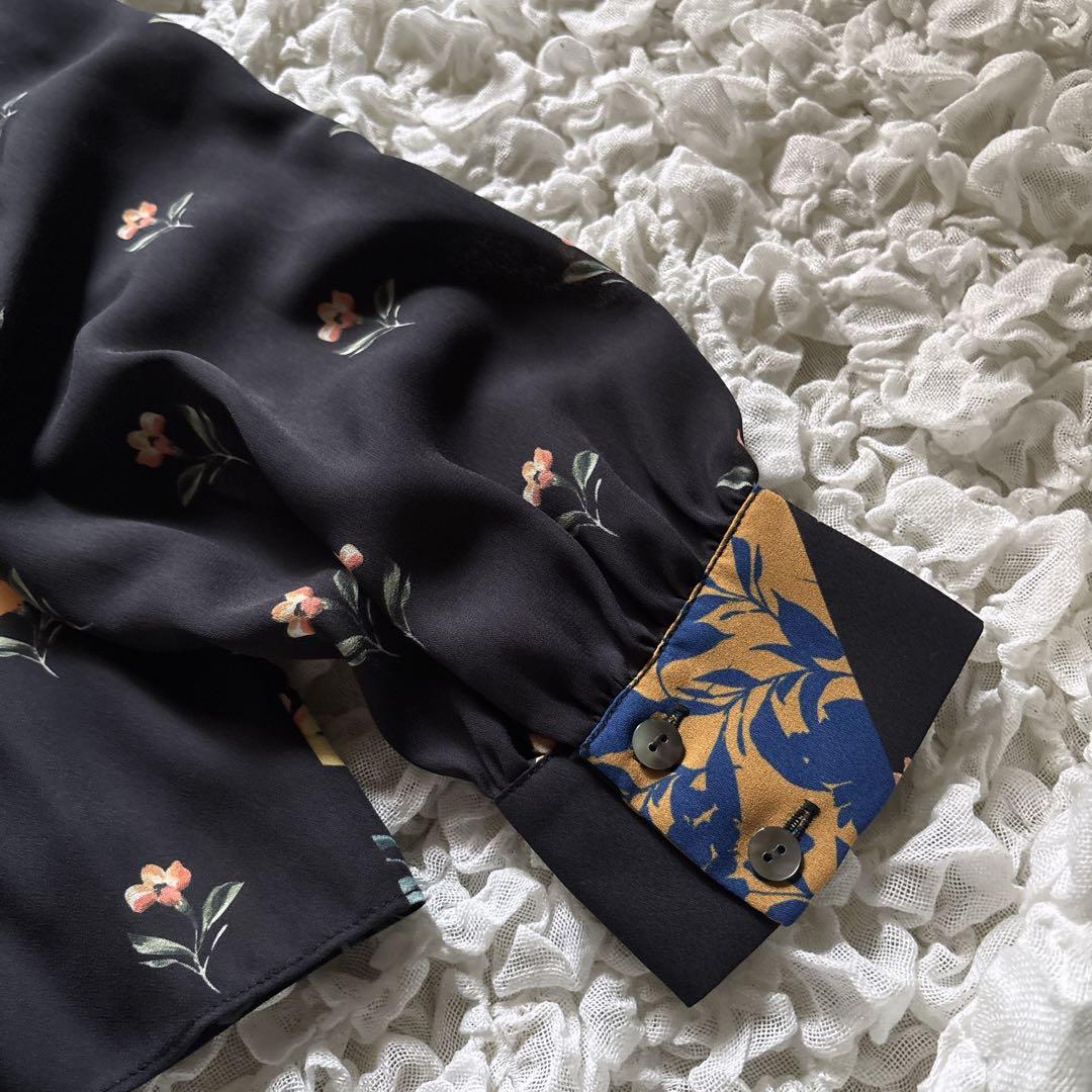 【新品】グレースコンチネンタル 花柄 プリーツ ブラウス M 上品 きれいめ