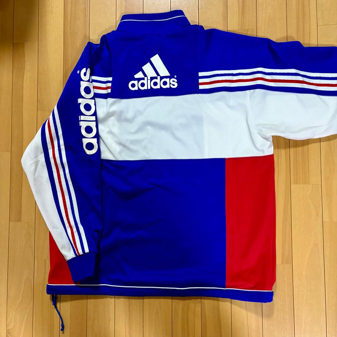 90's adidas ジャージ 青赤白トリコロールストライプ上下セット