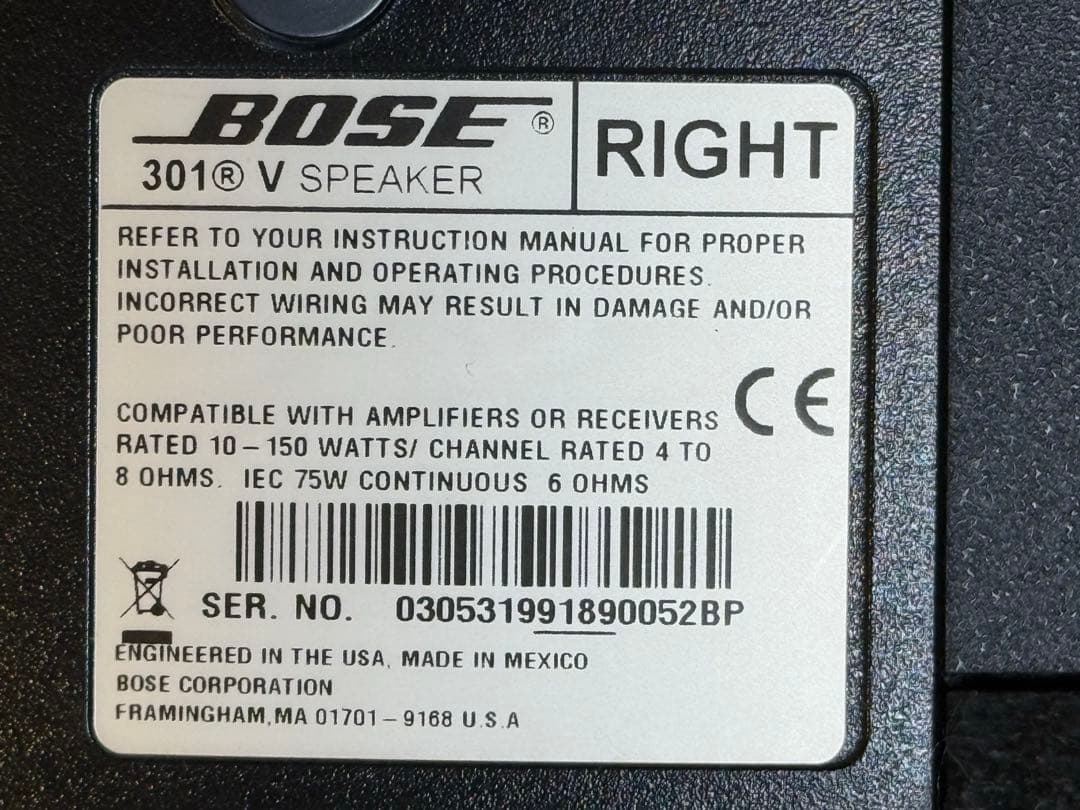 m*o様 【美品】BOSE 301Vスピーカー LR 2個セット 2ペア