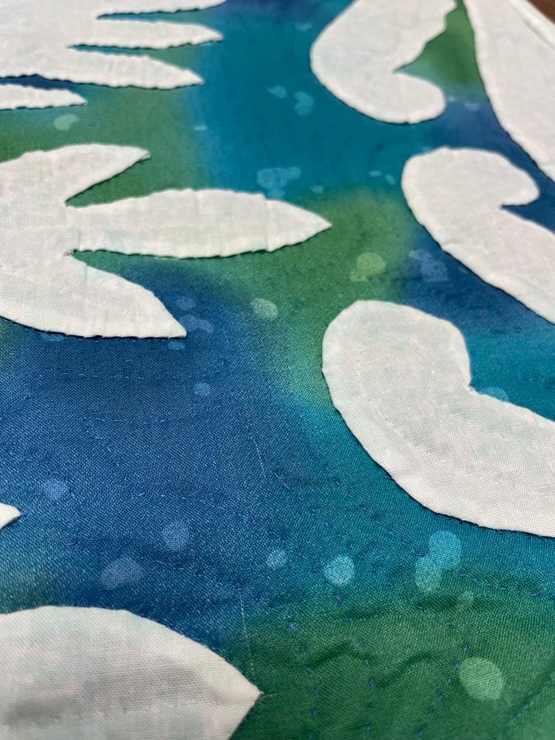 専用ハワイアンキルト タペストリー 緑柄白柄