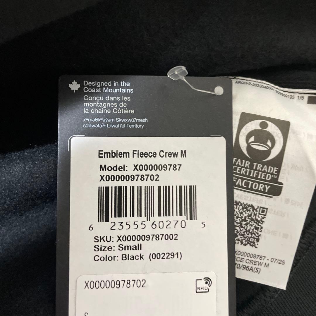 Sサイズ ARC'TERYX アークテリクス エンブレムフリースクルー 黒