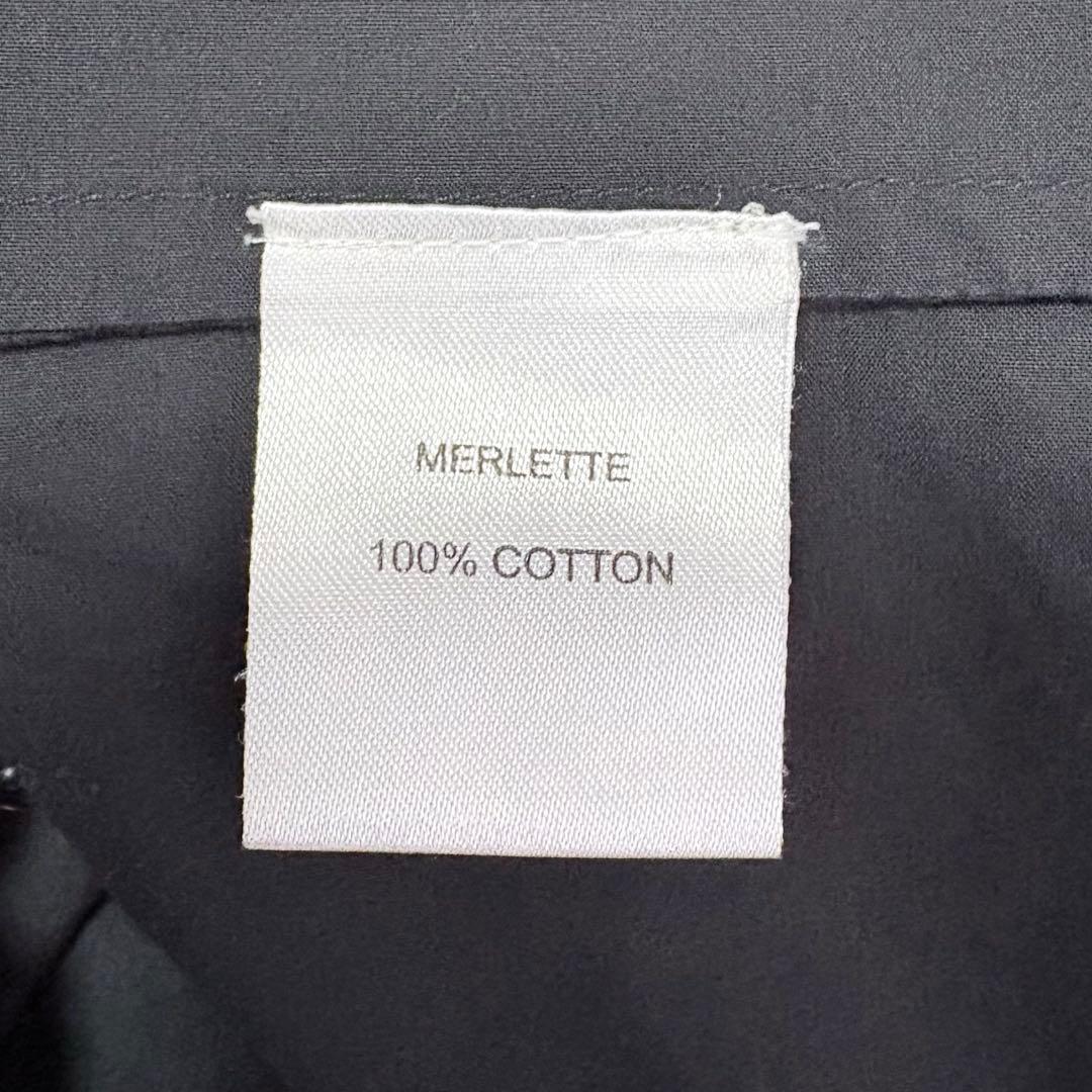 Merlette マーレット 膝丈ワンピース Vネック ギャザー ブラック XS