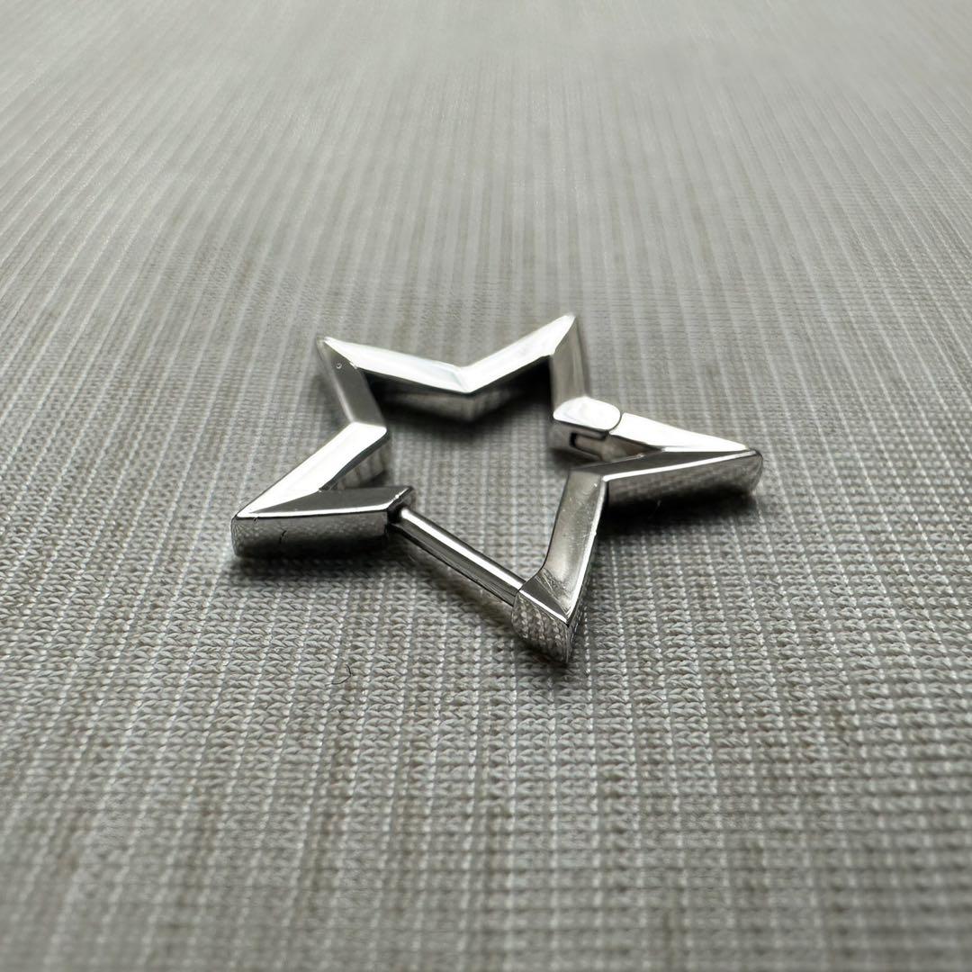 スタージュエリー スター フープ ピアス ホワイト 星型 美品