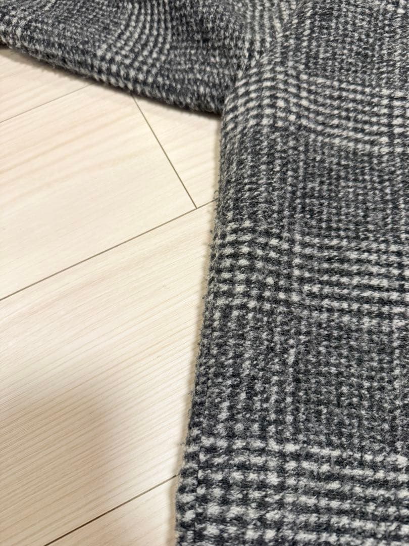 Spick and Span Wスライバーチェックハーフコート ブラック 34