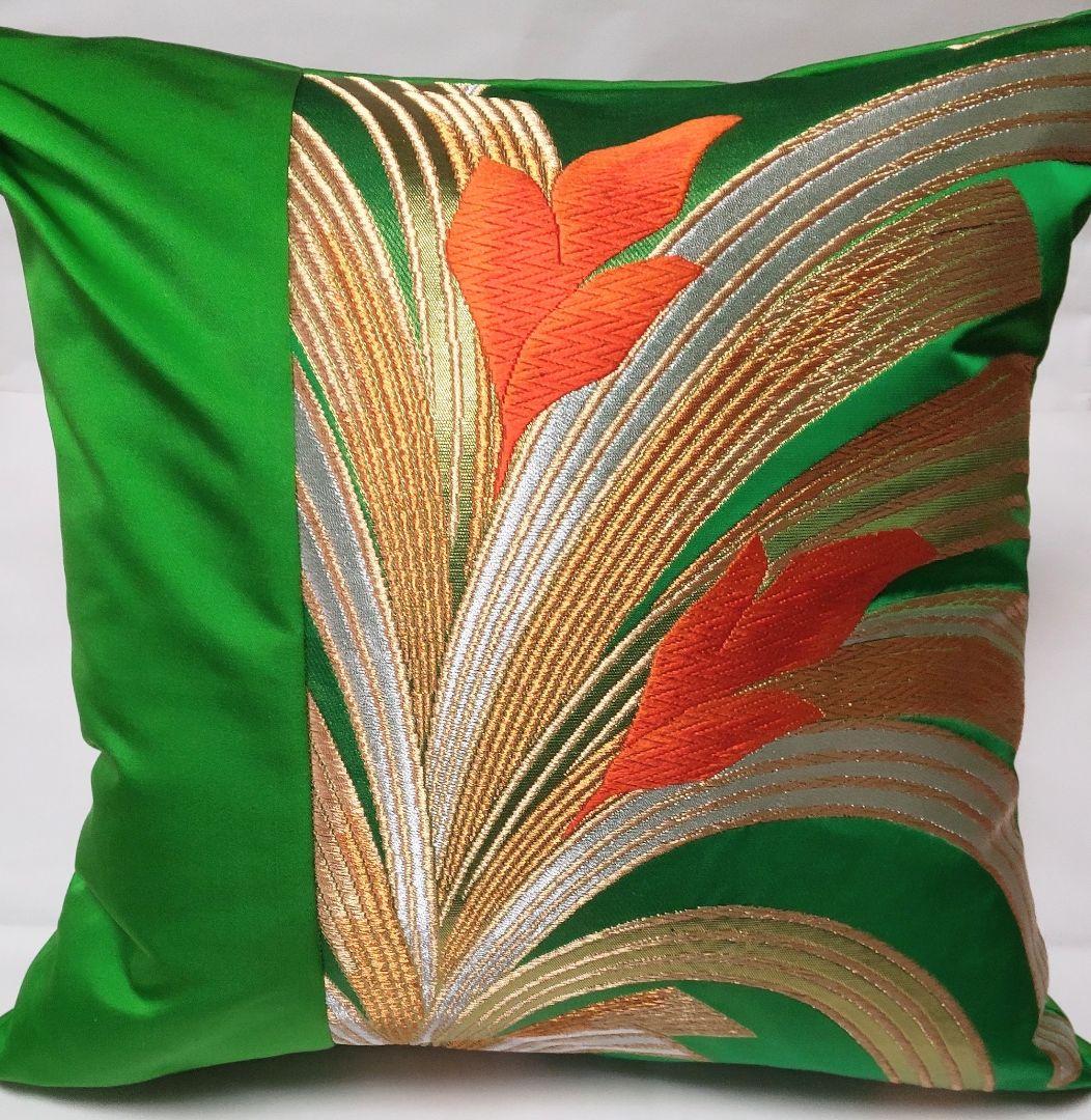 【売却済】正絹袋帯リメイククッションカバー&ティッシュBOXカバーset①