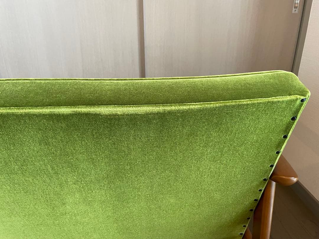 カリモク60Kチェア　2シーター　ソファ　モケットグリーン