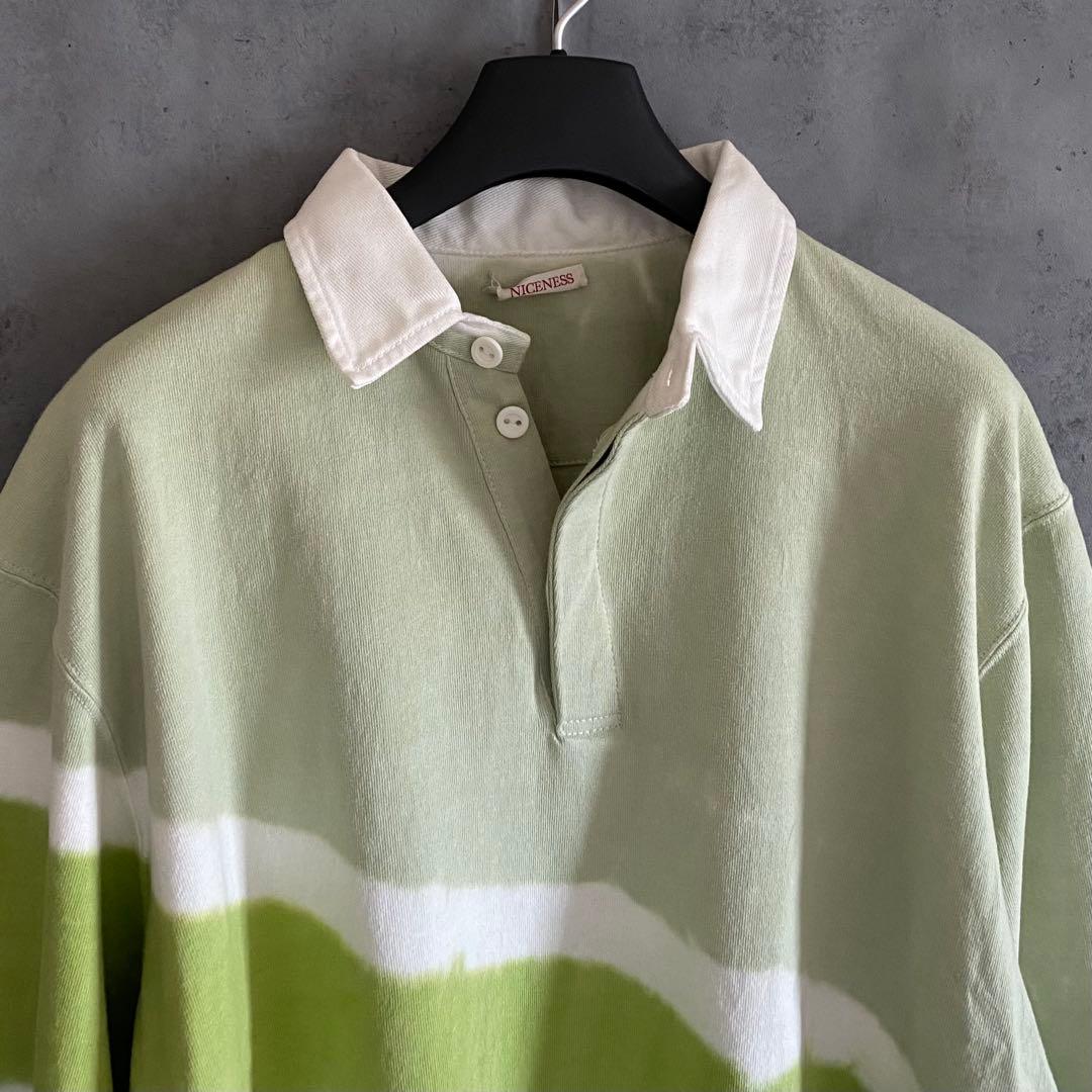 NICENESS ナイスネス MOORE ラガーシャツ ラグビーシャツ