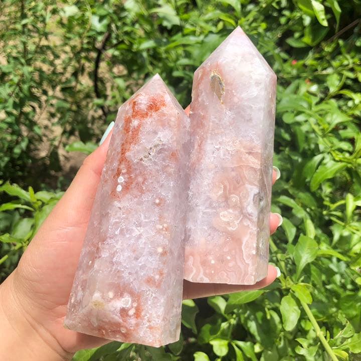 ピンクアメジストフラワーアゲート セット2