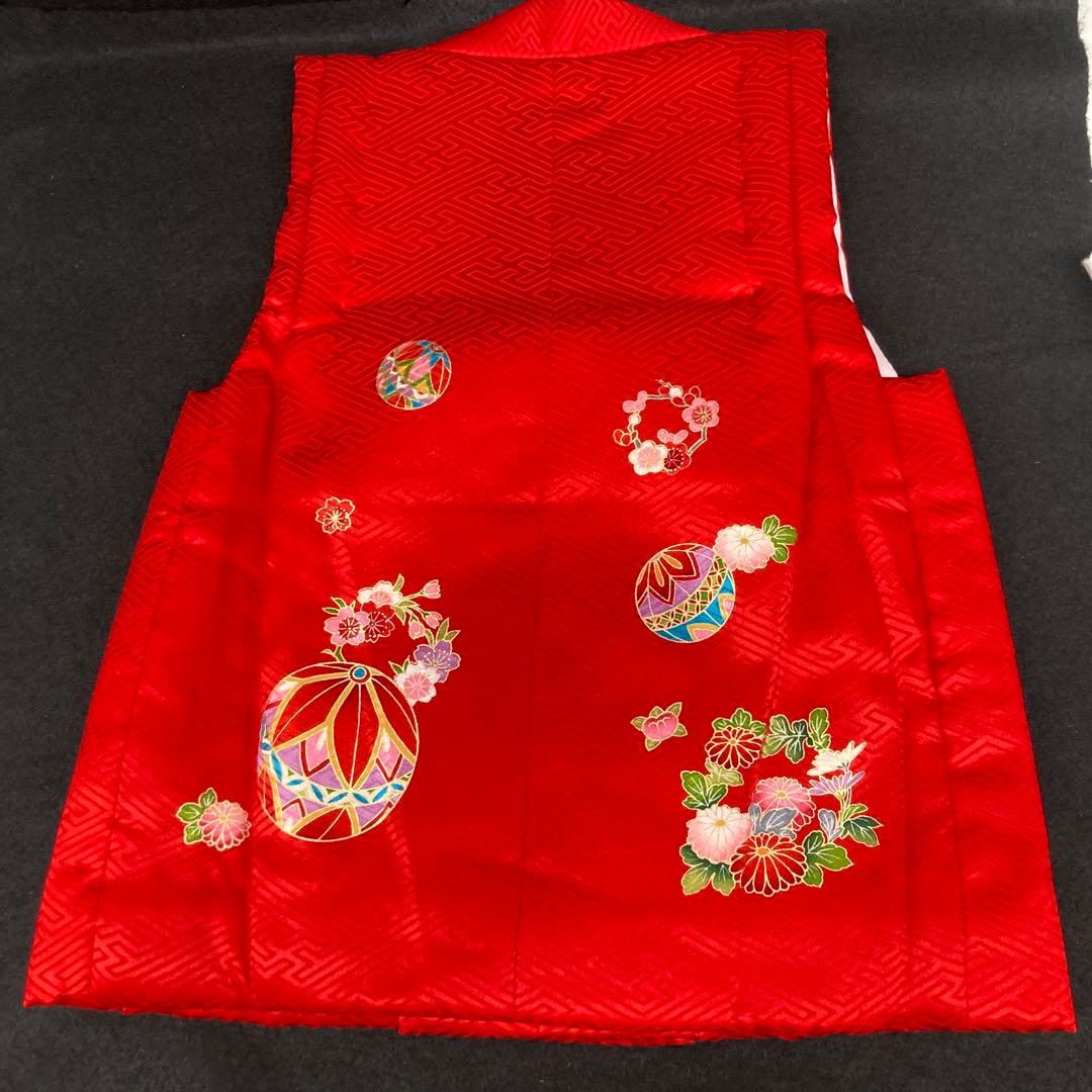 七五三 正絹　被布コート　赤　3歳⭐︎