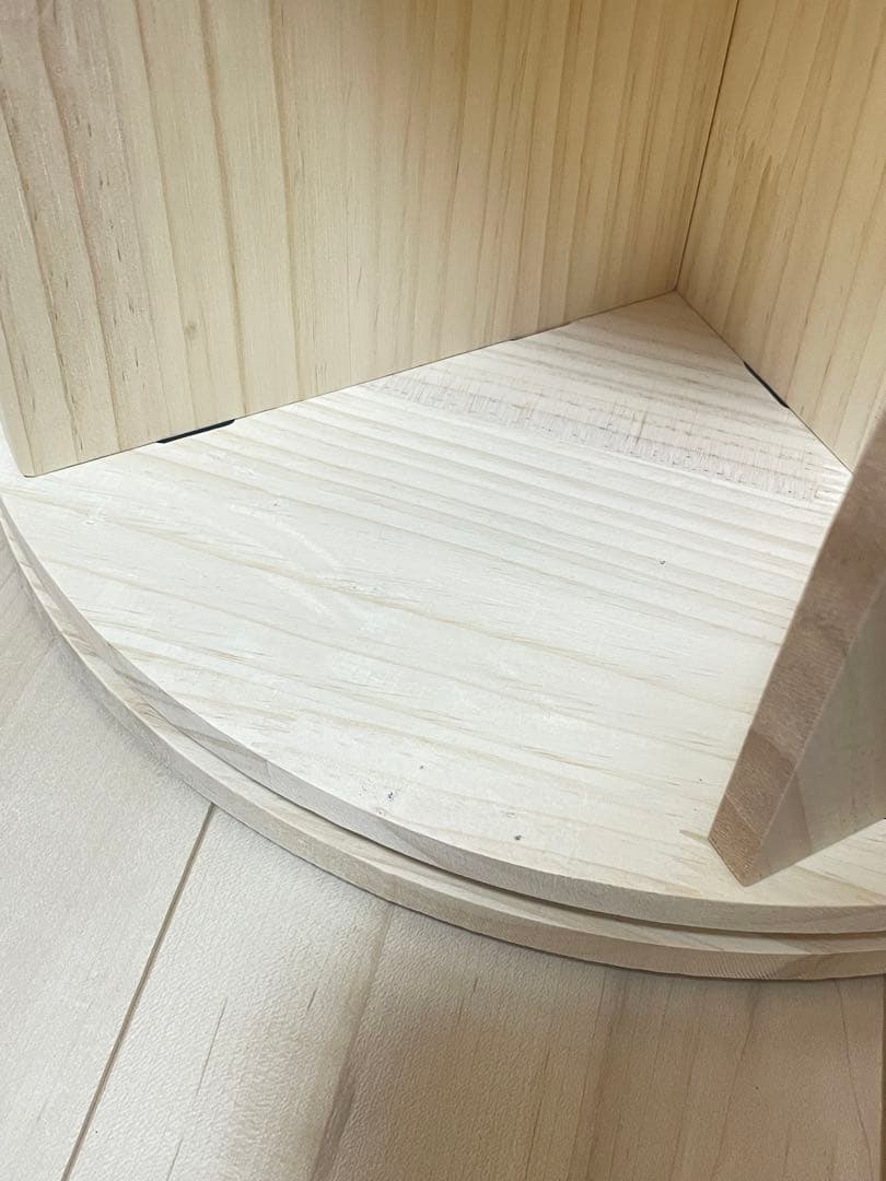 【美品】回転式 本棚 絵本棚 4段 木製 ナチュラル 省スペース 回転ラック