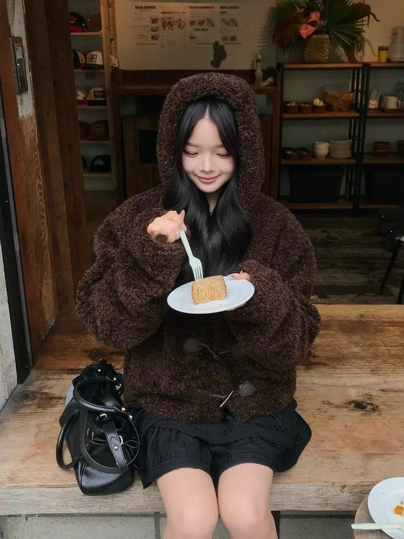 【1~2日発送‼️】emmy プードルファータッチボタンコート