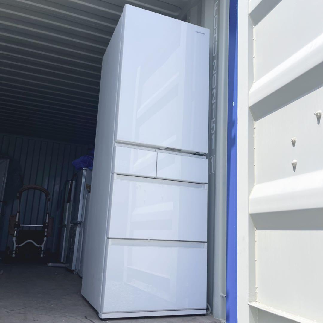 取付無料！パナソニック高性能おしゃれホワイトインテリアガラス5ドア冷蔵庫！洗濯機