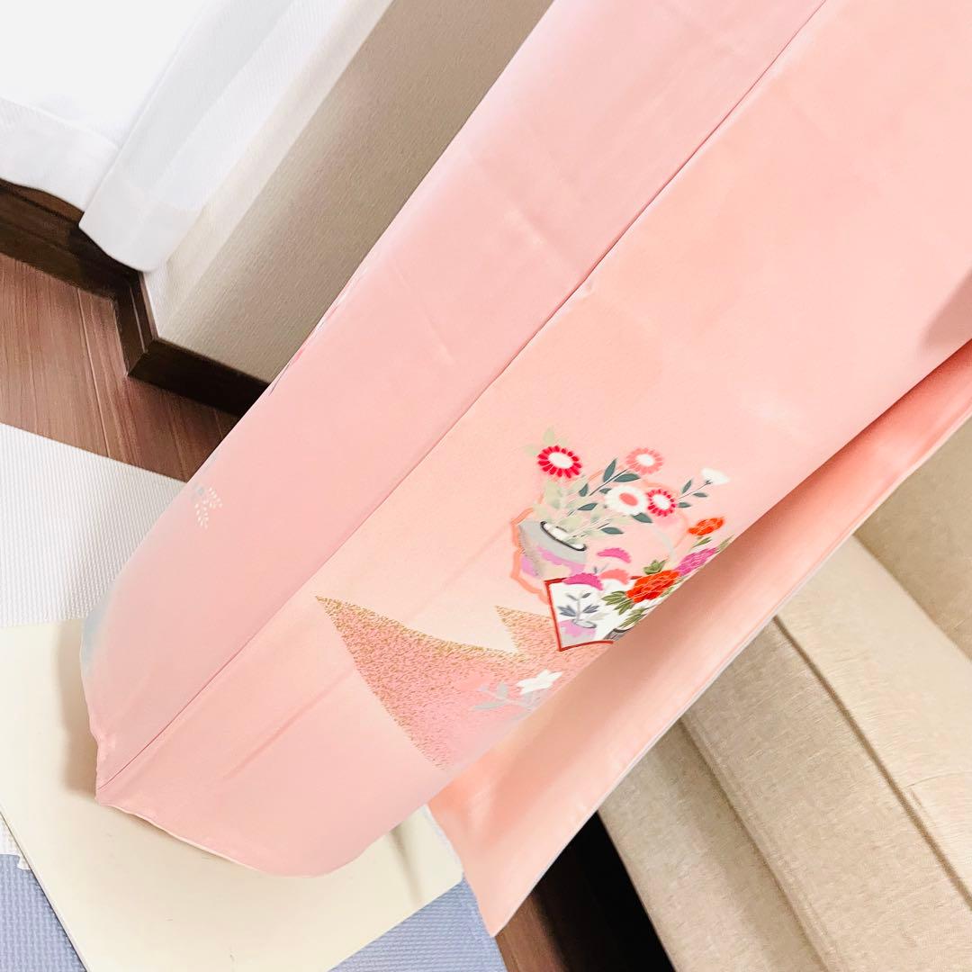 ベビーピンク 友禅 単品訪問着 入学式 卒業式 入園式 春 秋 冬