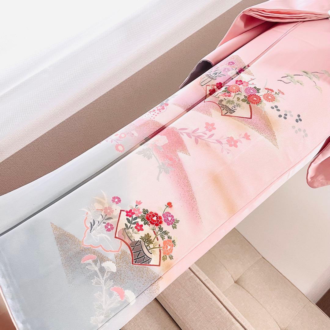 ベビーピンク 友禅 単品訪問着 入学式 卒業式 入園式 春 秋 冬