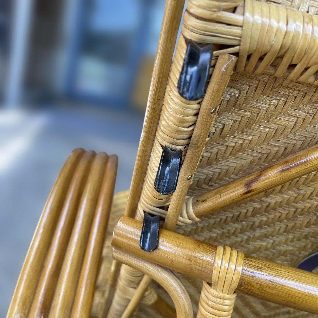 ꧁籐家具꧂ ラタン リクライニングチェア 籐　折りたたみ