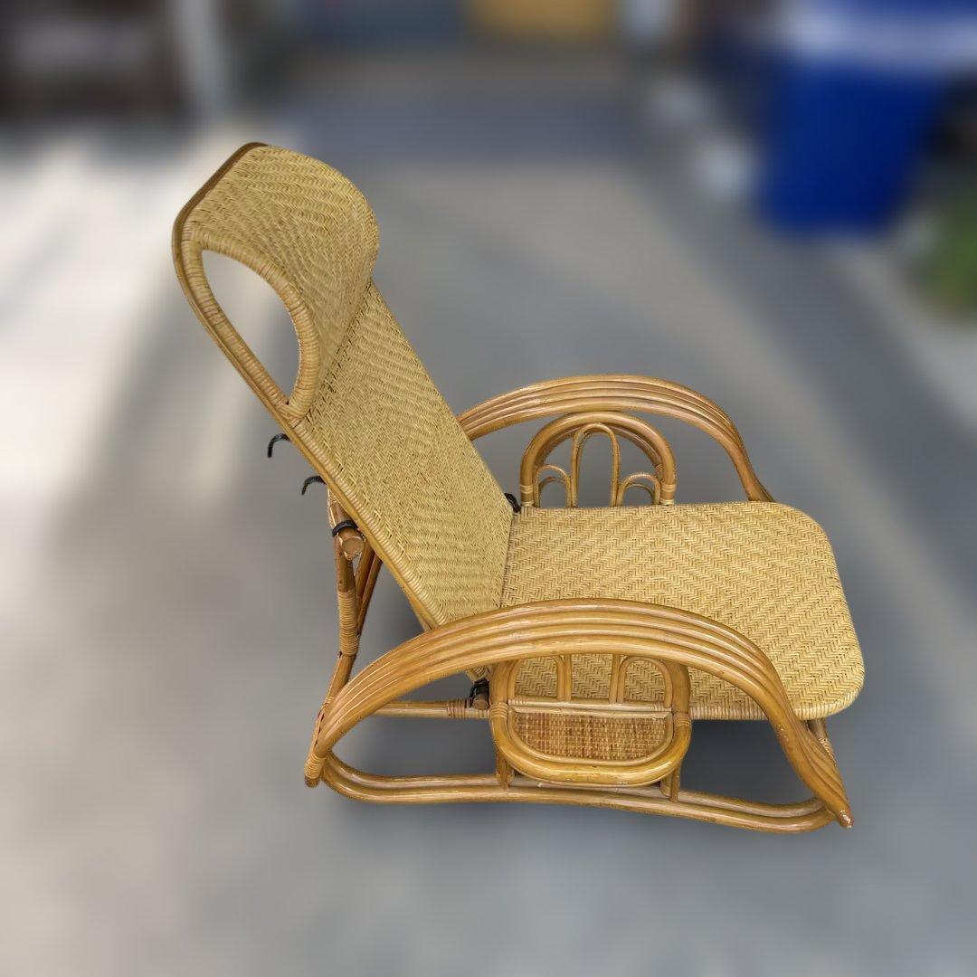 ꧁籐家具꧂ ラタン リクライニングチェア 籐　折りたたみ