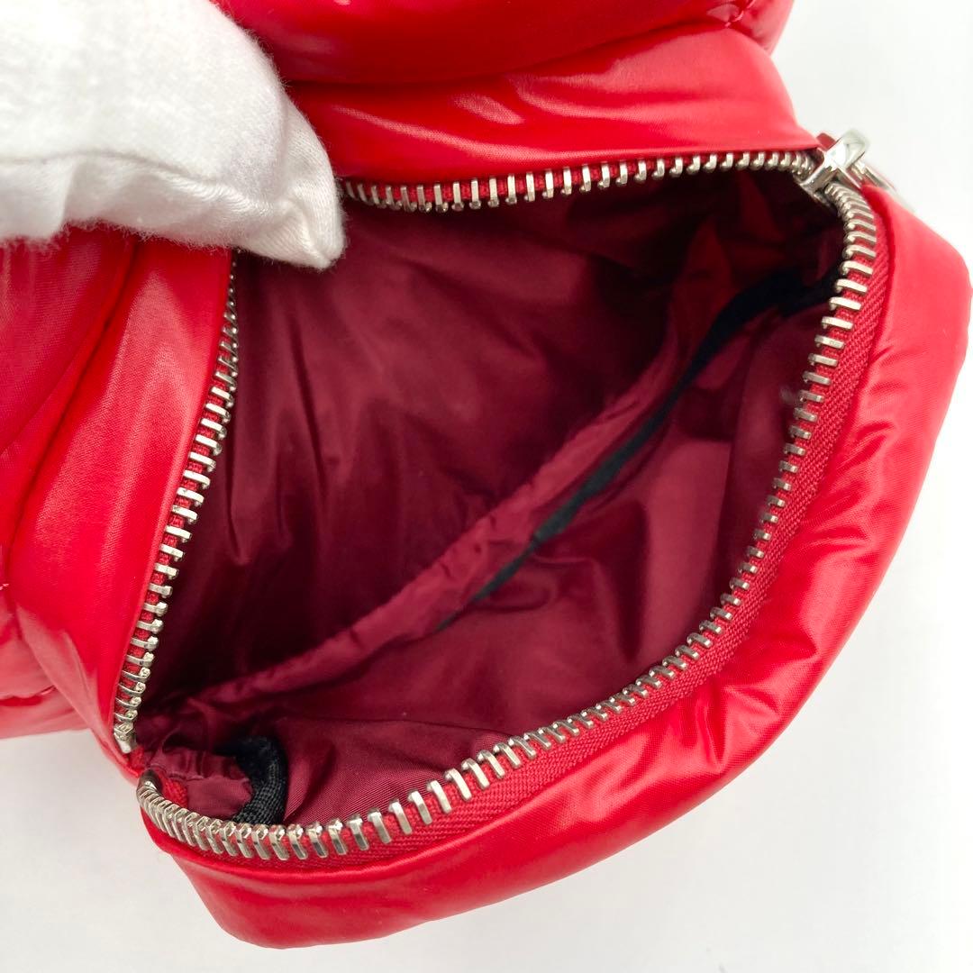 ®️✨ MONCLER ウエストバッグ ダウン 赤 キルティング 男女